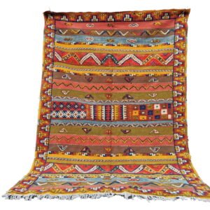 R111- 6.8x4.5 Ft/ Vibrant Handmade Traditional Moroccan Rug
