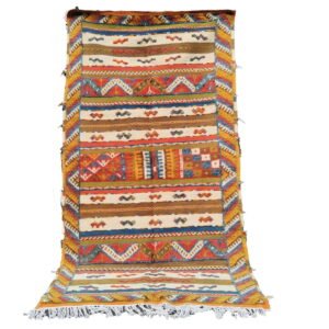 R113- 6.8x4.5 Ft/ Vibrant Handmade Traditional Moroccan Rug