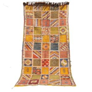 19-TSM210103- Colourful Moroccan Berber Rug. Tribal Carpet mad of Camel Wool